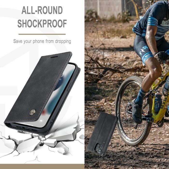 Caseme - CASEME 013 Wallet Fodral i PU Läder för iPhone 13 - Svart