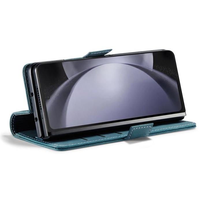 Caseme - CASEME 013 Wallet Leather Case för Samsung Galaxy Z Fold5 - Blå