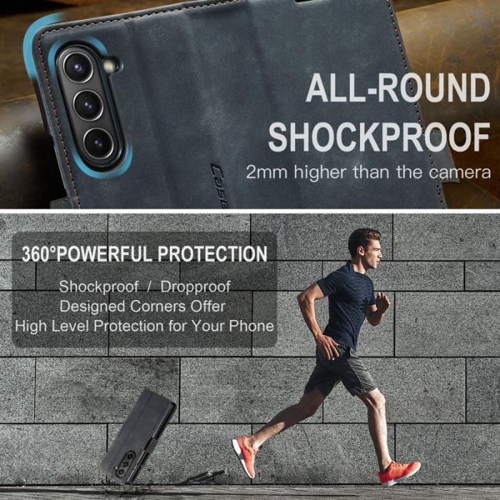 Caseme - CASEME 013 Wallet Leather Case för Samsung Galaxy Z Fold5 - Svart