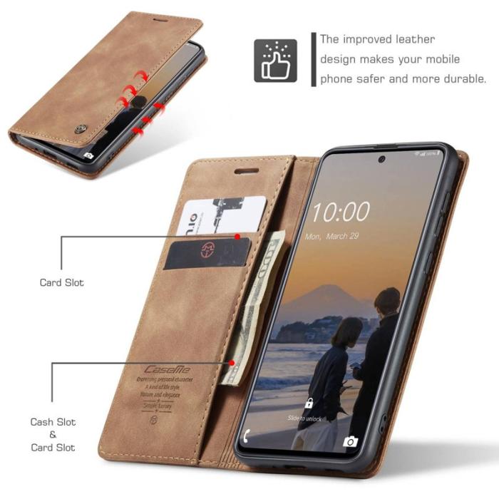 Caseme - CASEME 013 Wallet Skal för Samsung Galaxy A33 5G - Brun