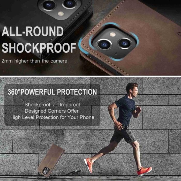 Caseme - CASEME 013 Wallet Skal i PU Läder för iPhone 13 - Kaffe