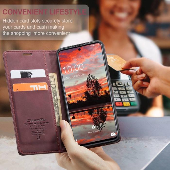 Caseme - CASEME 013 Wallet Skal PU Läder TPU för Samsung Galaxy A33 5G - Röd