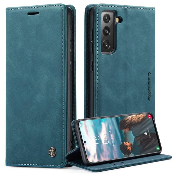 Caseme - CASEME 013 Wallet Stand Cover för Samsung Galaxy S21 FE - Blå