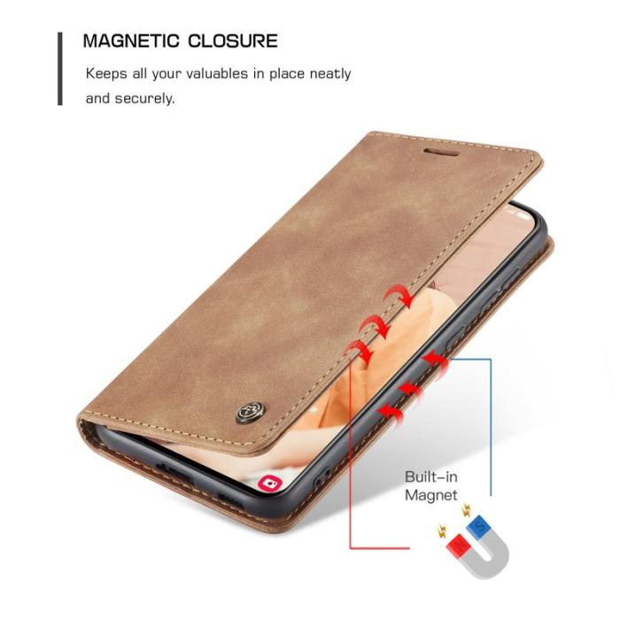 Caseme - CASEME 013 Wallet Stand Cover för Samsung Galaxy S21 FE - Brun