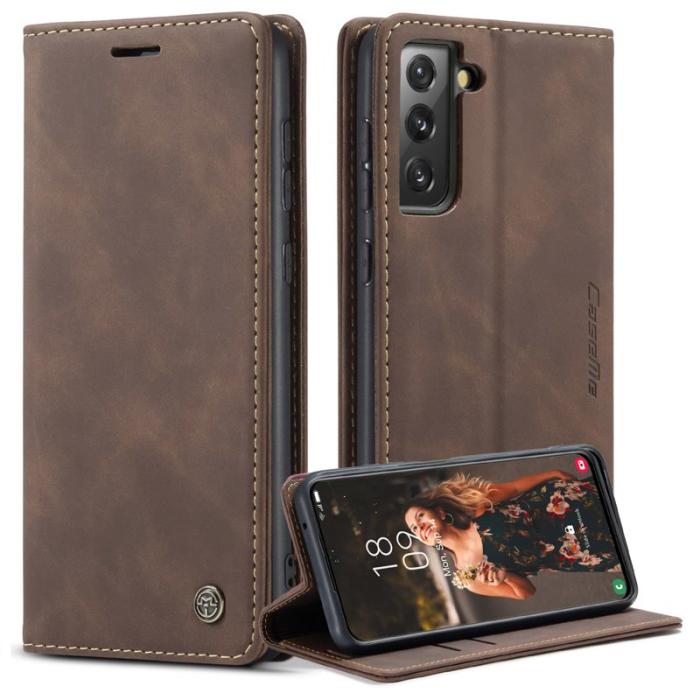 Caseme - CASEME 013 Wallet Stand Cover för Samsung Galaxy S21 FE - Coffee