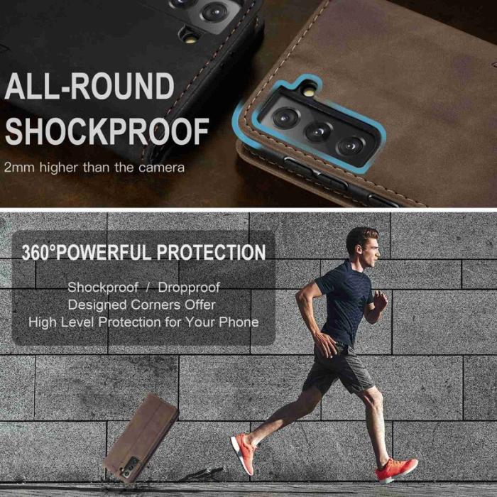 Caseme - CASEME 013 Wallet Stand Cover för Samsung Galaxy S21 FE - Coffee