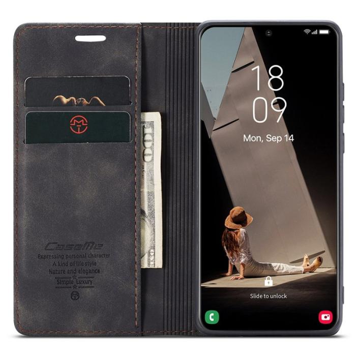 Caseme - CASEME 013 Wallet Stand Cover för Samsung Galaxy S21 FE - Svart