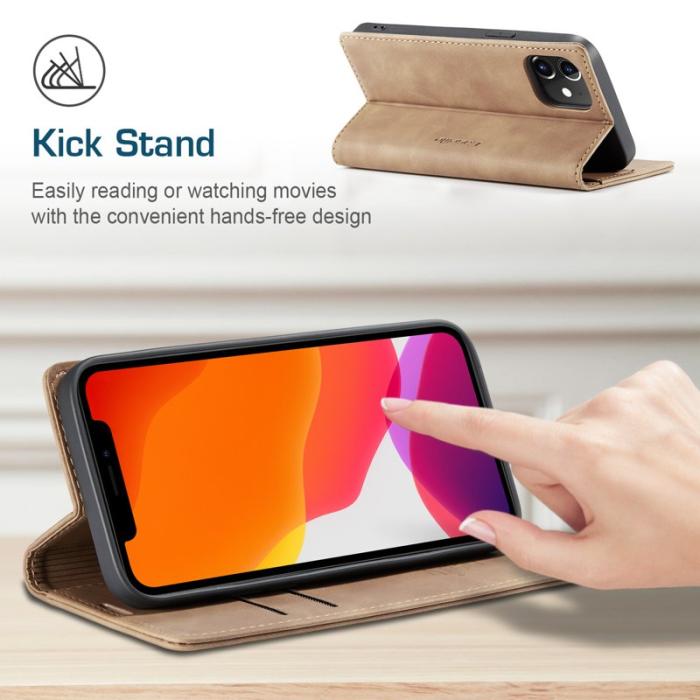 Caseme - CASEME 013 Wallet Stand Fodral i Läder för iPhone 12 mini - Brun