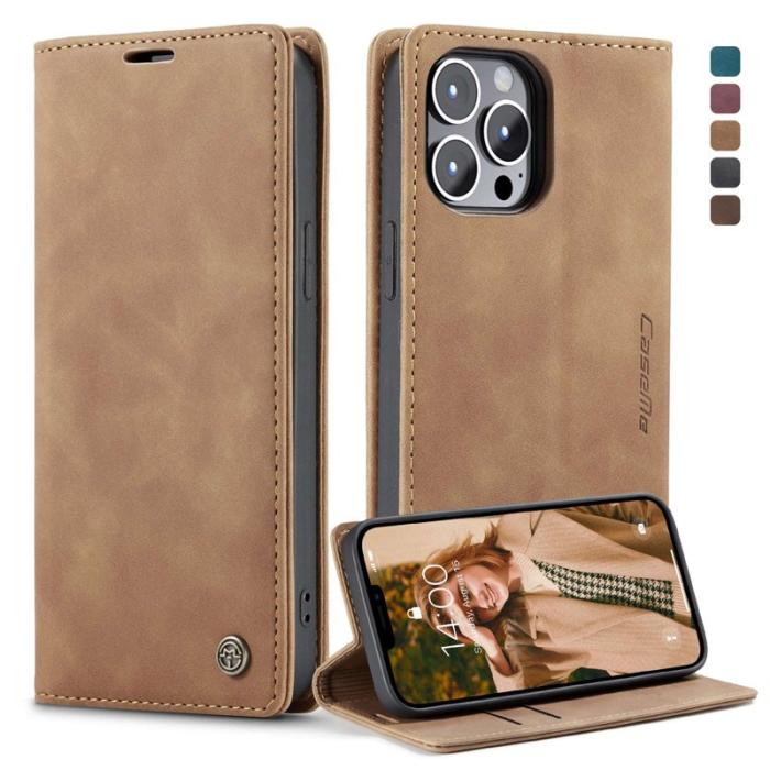 Caseme - CASEME 013 Wallet Stand Skal för iPhone 13 Pro Max - Brun