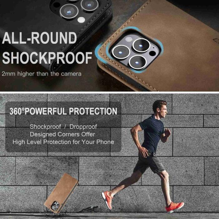 Caseme - CASEME 013 Wallet Stand Skal för iPhone 13 Pro Max - Brun