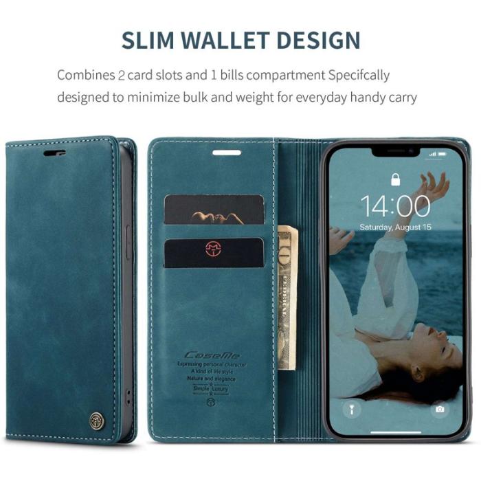 Caseme - CASEME 013 Wallet Stand Skal för iPhone 13 Pro Max - Grön