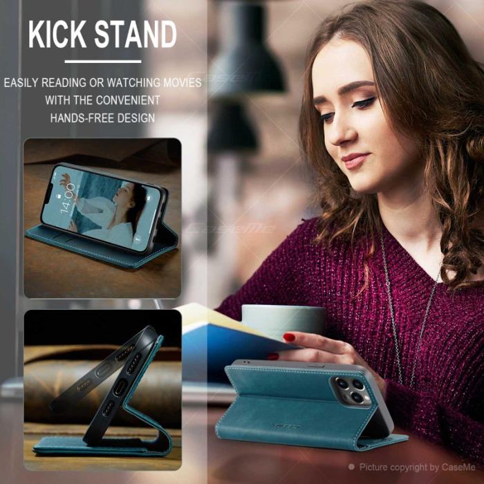 Caseme - CASEME 013 Wallet Stand Skal för iPhone 13 Pro Max - Grön