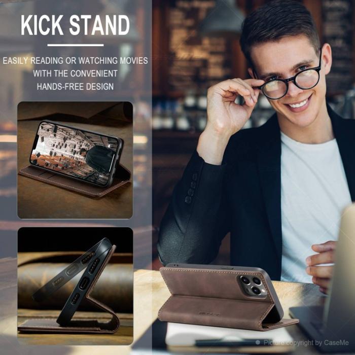 Caseme - CASEME 013 Wallet Stand Mobilskal för iPhone 13 Pro Max - Brun