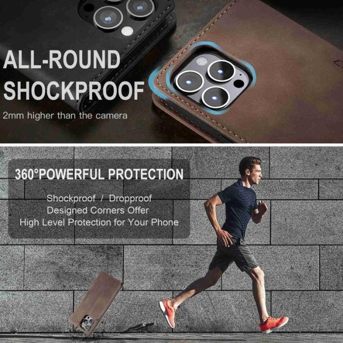 Caseme - CASEME 013 Wallet Stand Mobilskal för iPhone 13 Pro Max - Brun