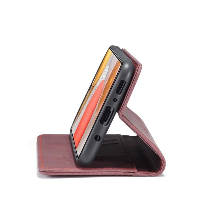 Caseme - CASEME 013 Walletskydd i läder för Samsung Galaxy S21+ - Vinröd