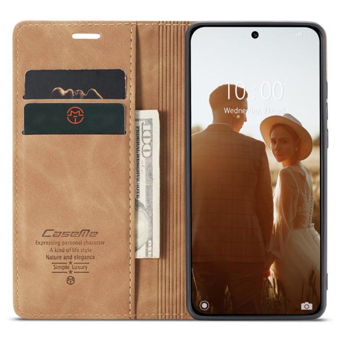 Caseme - CASEME 013 Xiaomi 13 5G PU Läder Ställfodral - Brun
