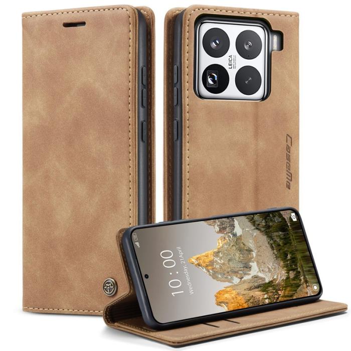 Caseme - CASEME 013 Xiaomi 15 Pro Fodral i PU-läder - Brun