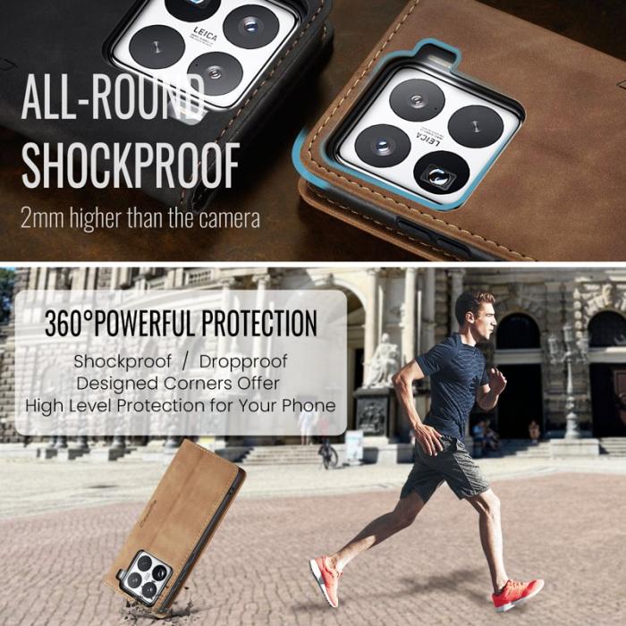 Caseme - CASEME 013 Xiaomi 15 Pro Fodral i PU-läder - Brun