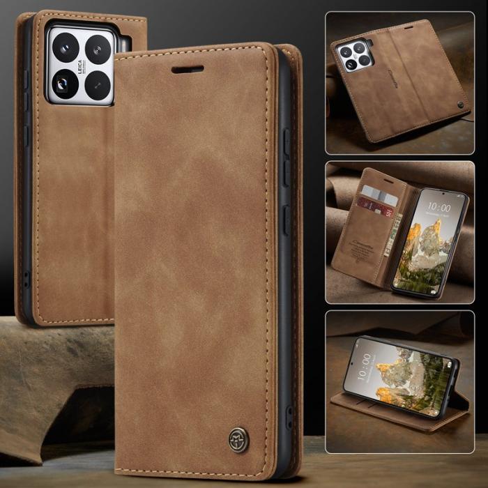 Caseme - CASEME 013 Xiaomi 15 Pro Fodral i PU-läder - Brun