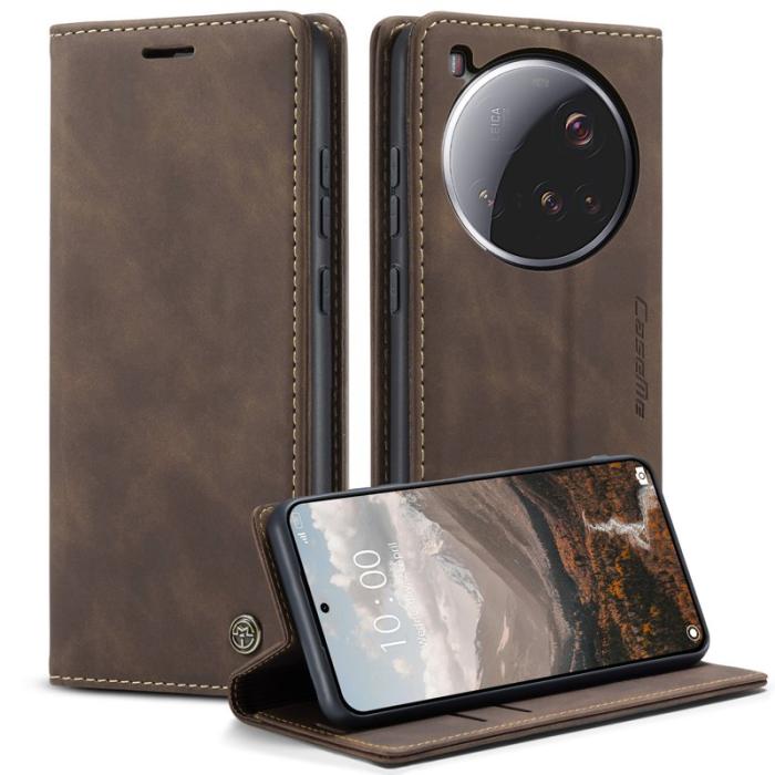 Caseme - CASEME 013 Xiaomi 15 Ultra Wallet Case PU Läder Fodral - Kaffe
