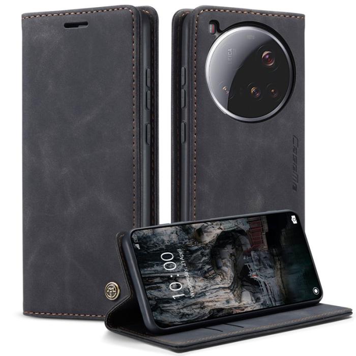 Caseme - CASEME 013 Xiaomi 15 Ultra Wallet Case PU Läder Fodral Svart