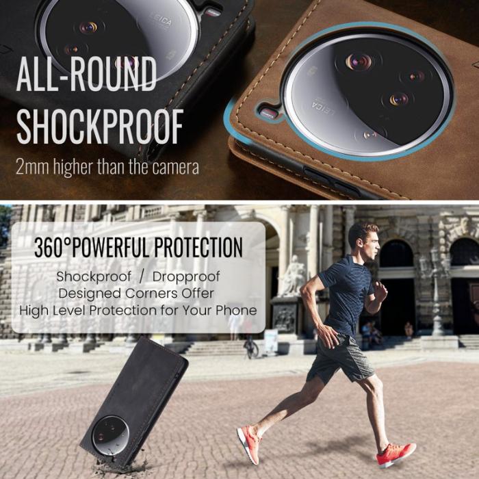 Caseme - CASEME 013 Xiaomi 15 Ultra Wallet Case PU Läder Fodral Svart