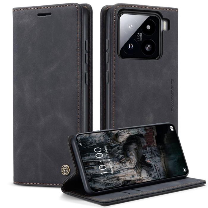 Caseme - CASEME 013 Xiaomi 15 Wallet Case PU Läder Fodral - Svart