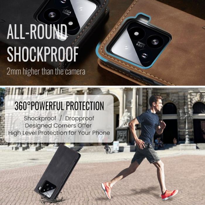 Caseme - CASEME 013 Xiaomi 15 Wallet Case PU Läder Fodral - Svart