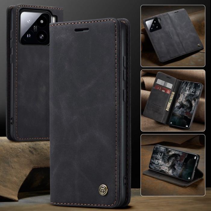 Caseme - CASEME 013 Xiaomi 15 Wallet Case PU Läder Fodral - Svart