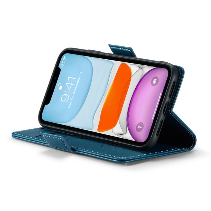 Caseme - CASEME 023 iPhone 11 Läderfodral RFID Blockering Blå