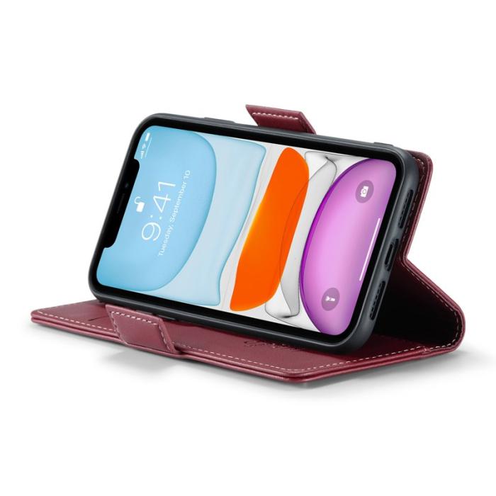 Caseme - CASEME 023 iPhone 11 Läderfodral RFID Blockering Röd