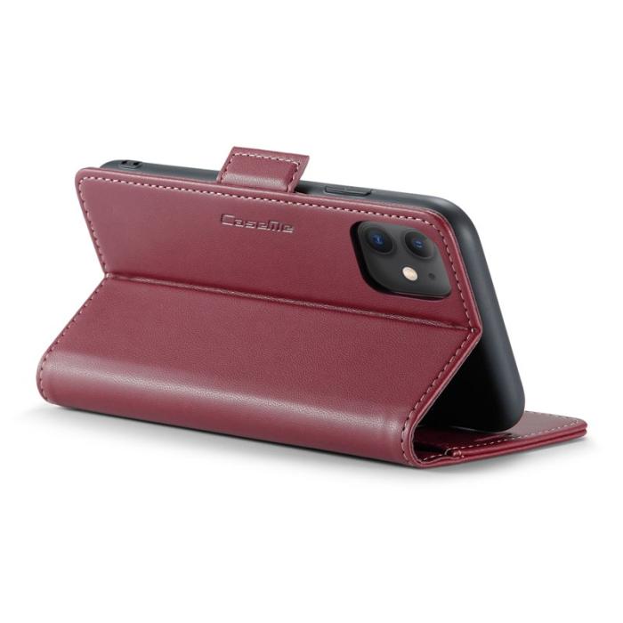 Caseme - CASEME 023 iPhone 11 Läderfodral RFID Blockering Röd