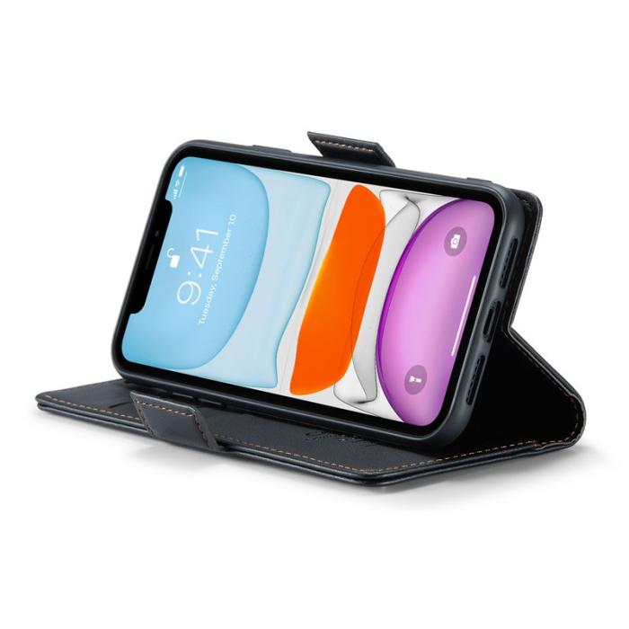 Caseme - CASEME 023 iPhone 11 Läderfodral RFID Blockering Svart