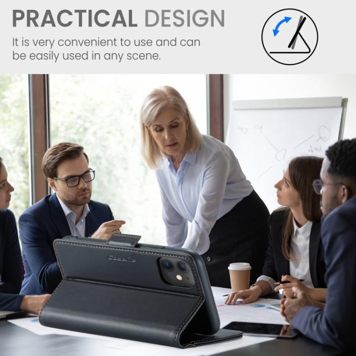 Caseme - CASEME 023 iPhone 11 Läderfodral RFID Blockering Svart