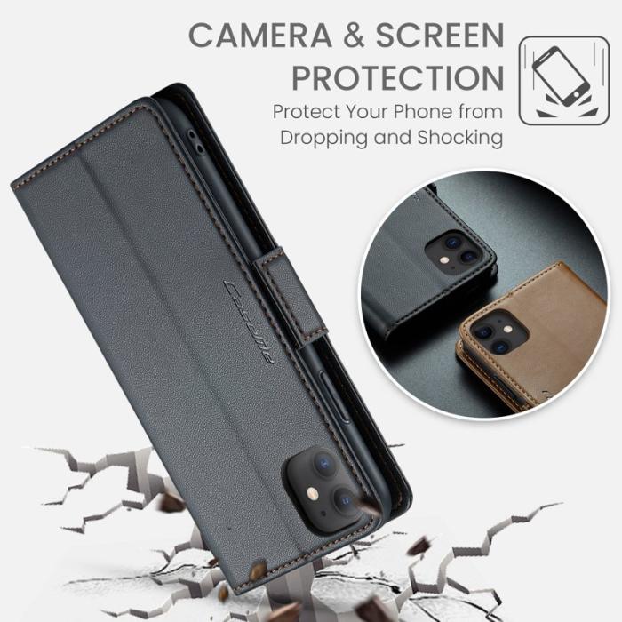 Caseme - CASEME 023 iPhone 11 Läderfodral RFID Blockering Svart