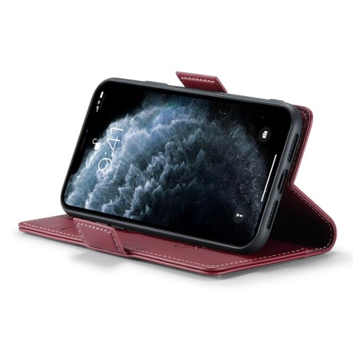 Caseme - CASEME 023 iPhone 11 Pro Max läderfodral RFID Blockering Röd