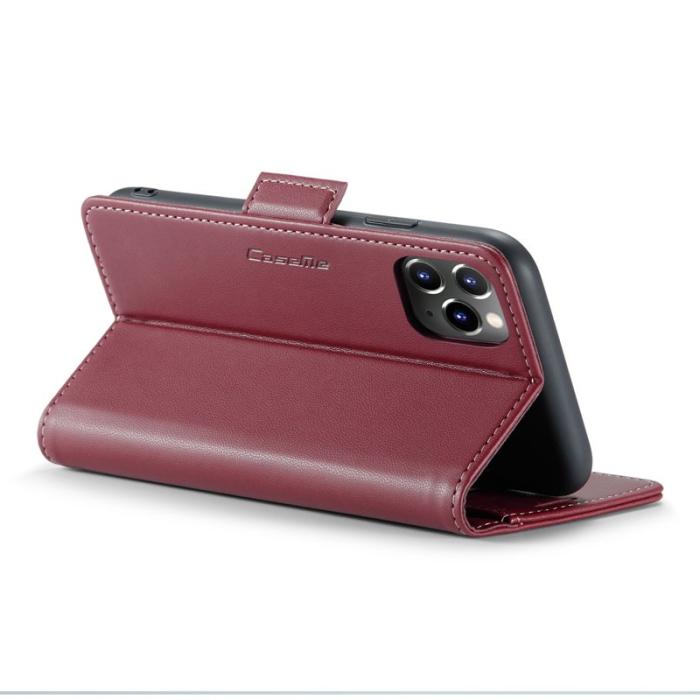 Caseme - CASEME 023 iPhone 11 Pro Max läderfodral RFID Blockering Röd