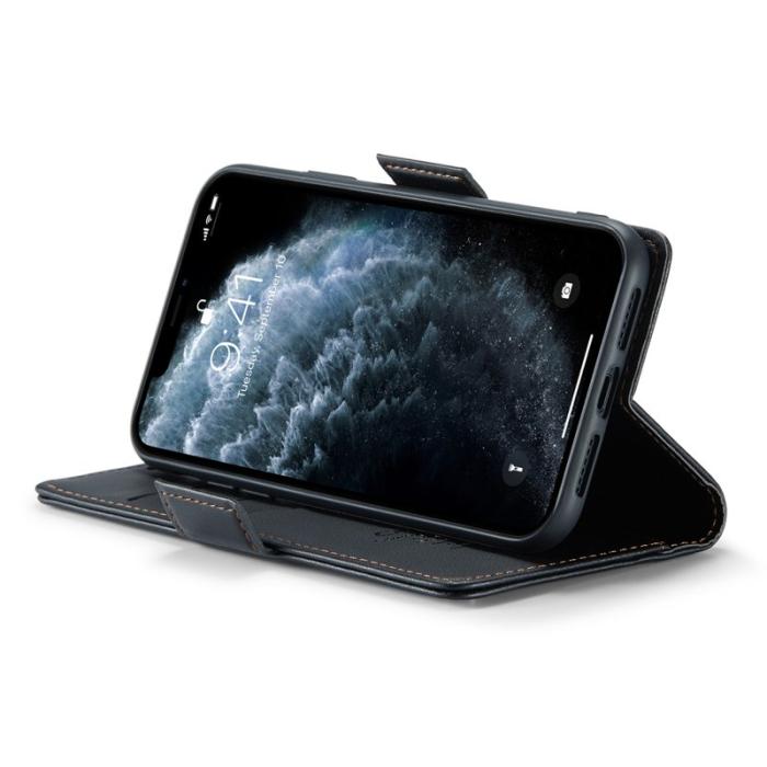 Caseme - CASEME 023 iPhone 11 Pro Max Läderfodral RFID Blockering Svart