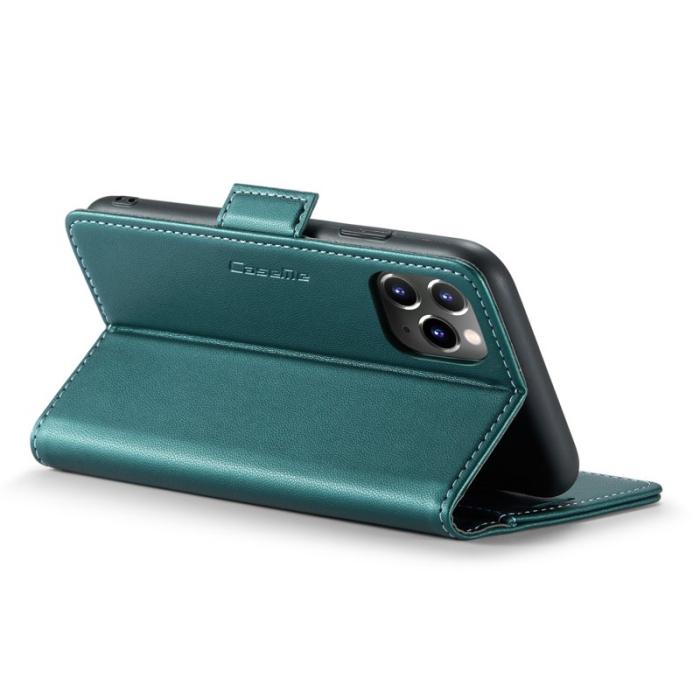 Caseme - CASEME iPhone 11 Pro Max Plånboksfodral Konstläder RFID-Skydd Grön