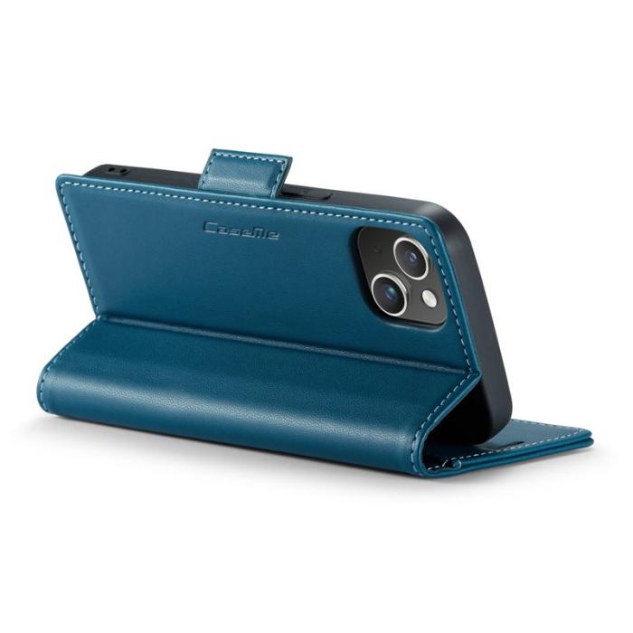 Caseme - CASEME 023 iPhone 13 Läderfodral RFID Blockering Blå