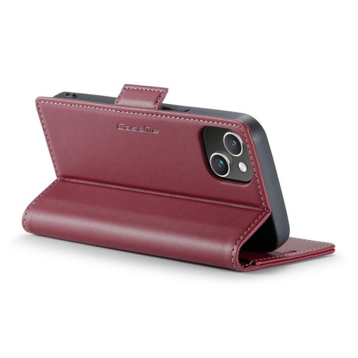 Caseme - CASEME 023 iPhone 13 Läderfodral RFID Blockering Röd