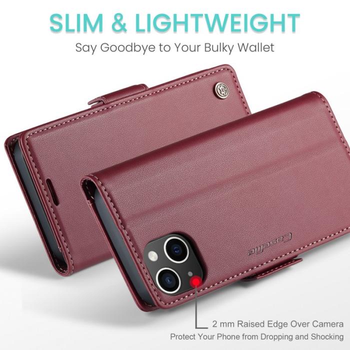 Caseme - CASEME 023 iPhone 13 mini Fodral RFID Skydd Läder Röd