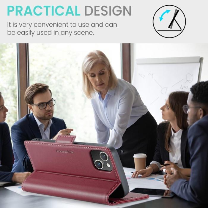 Caseme - CASEME 023 iPhone 13 mini Fodral RFID Skydd Läder Röd