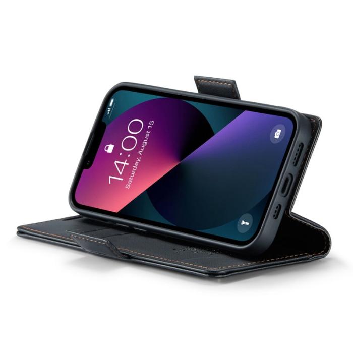 Caseme - CASEME 023 iPhone 13 mini Skal RFID Läder Flip Ställ - Svart