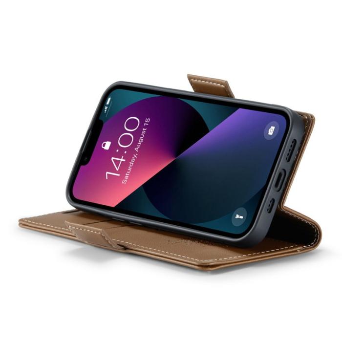 Caseme - CASEME 023 iPhone 13 mini Skal RFID Skydd Läder Brun