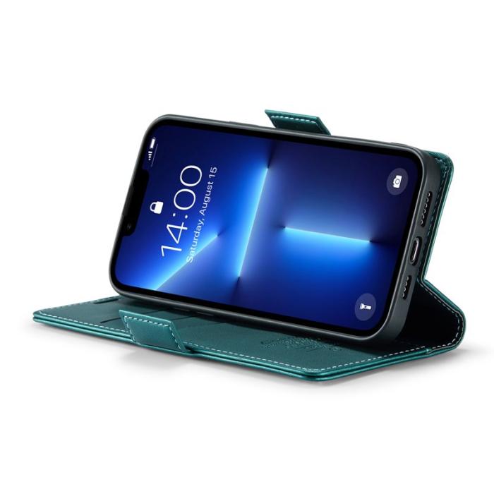 Caseme - CASEME 023 iPhone 13 Pro Läderfodral RFID 3 Kort Slot Grön