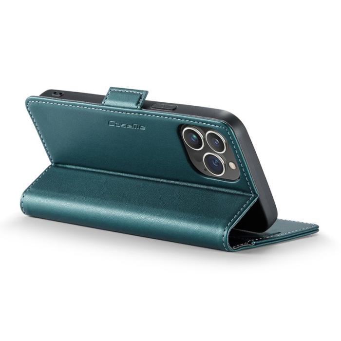 Caseme - CASEME 023 iPhone 13 Pro Läderfodral RFID 3 Kort Slot Grön