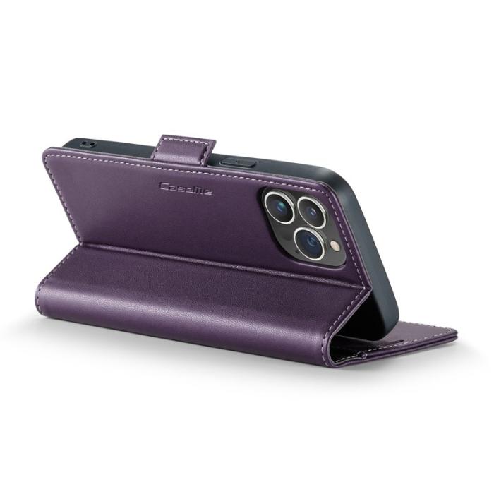 Caseme - CASEME 023 iPhone 13 Pro Max Läderfodral RFID Blockering Lila