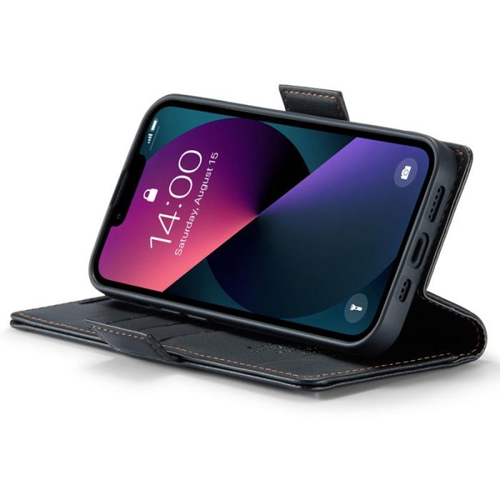 Caseme - CASEME 023 iPhone 15 Läderfodral RFID Blocker Svart