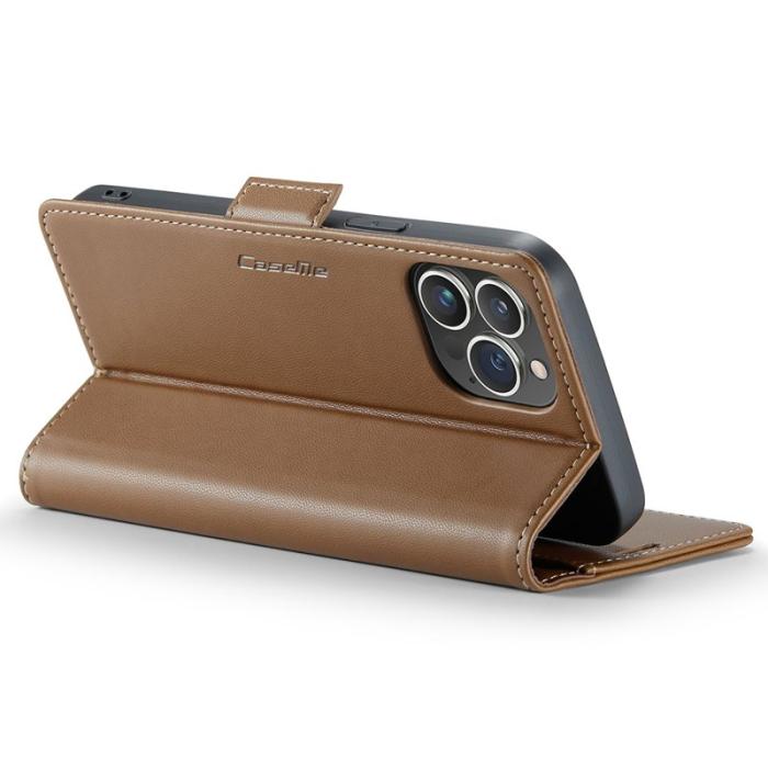 Caseme - CASEME 023 iPhone 15 Pro Max Läderfodral RFID Skydd Brun